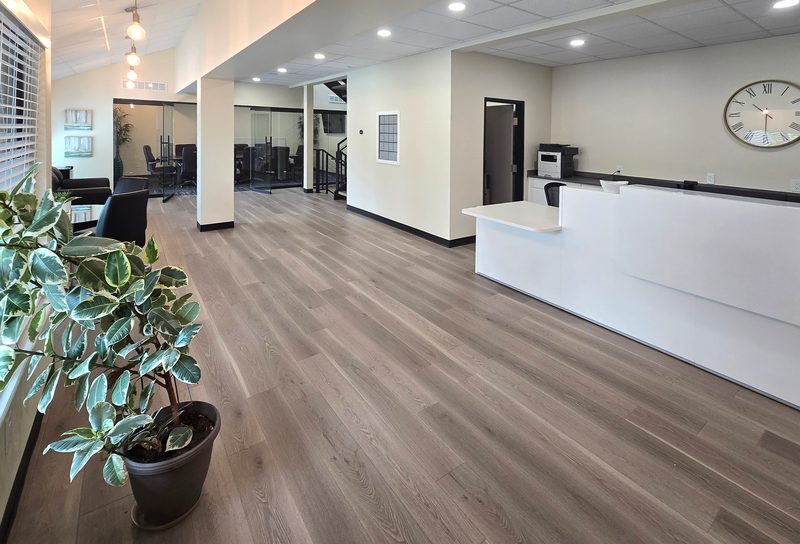 Reception desk and lounge at ZipDesk Coworking Building 5